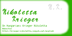 nikoletta krieger business card